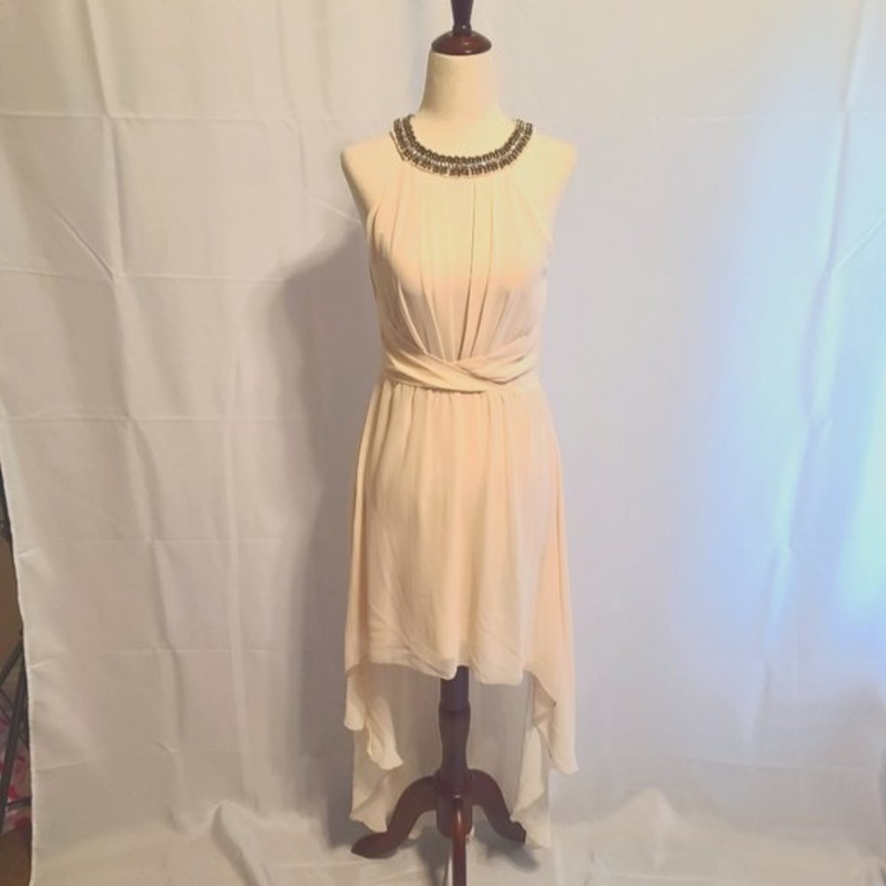 B. Darlin high low cream halter dress size 3/4